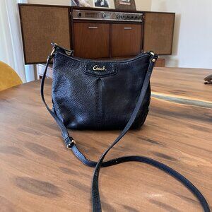 Coach Ashley Python Leather Crossbody Bag Black Small Shoulder Purse
